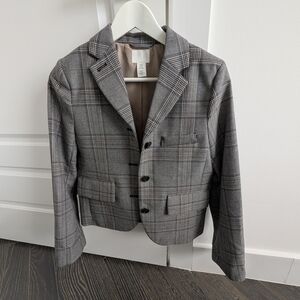 H&M Charcoal Checkered Suit Jacket